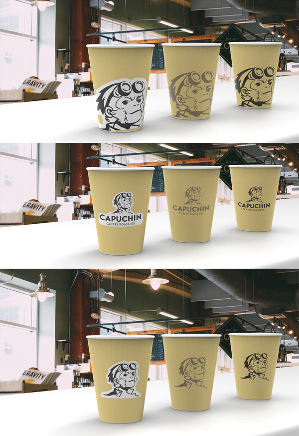 Various Capuchin coffee cups