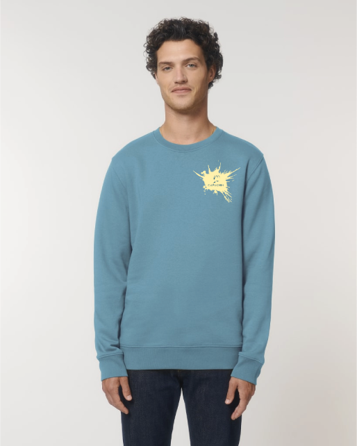 Male mode with Capuchin sweatshirt, studio photo shoot