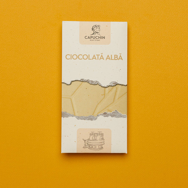 Capuchin die cut chocolate box - White Chocolate